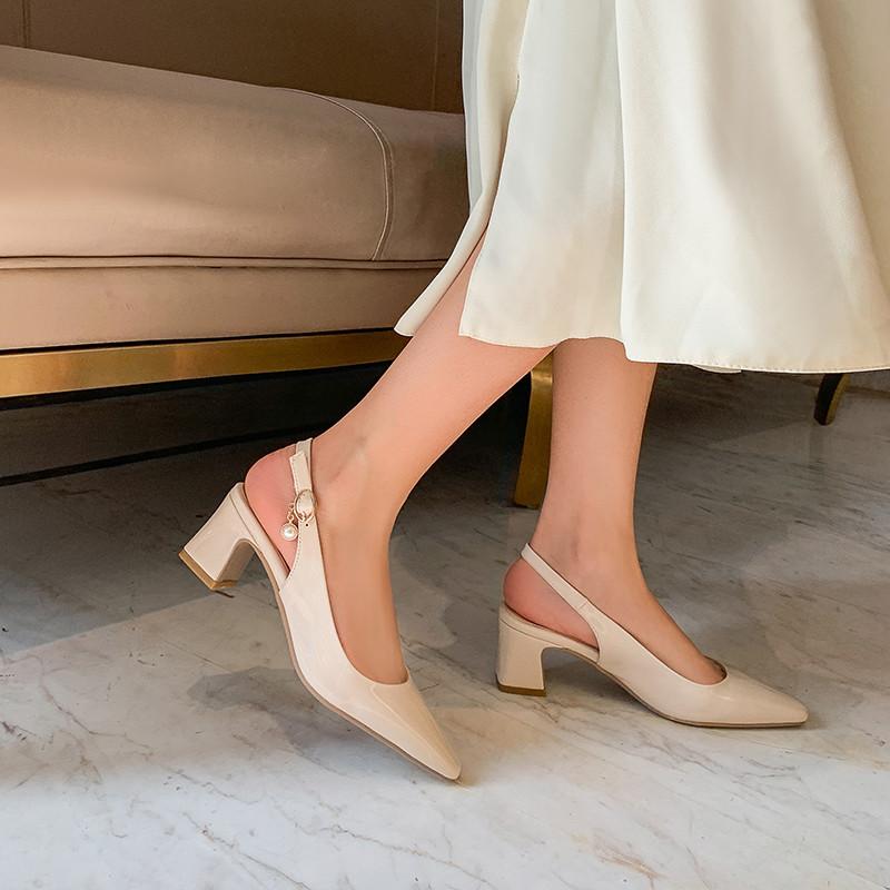 ASUMER 2020 plus size 33-48 single shoes newest women pumps buckle pearl spring summer simple dress office shoes ladies1
