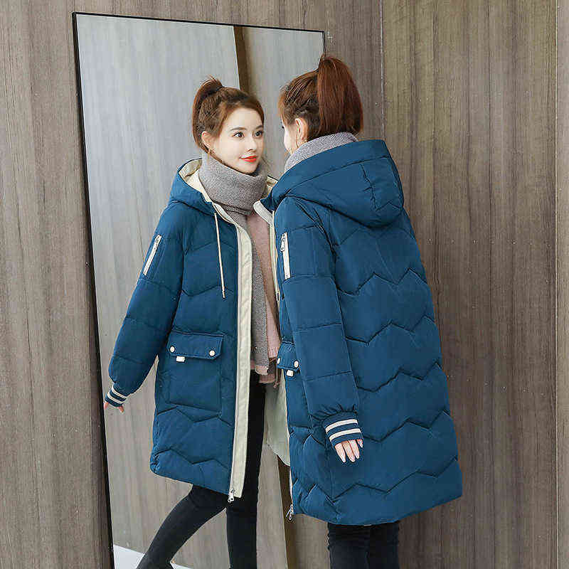 Down Jackets Female Winter Coat Women's Parkas Hooded Warm Winter Jacket Coat Cotton Padded Jacket Plus Size XS-3XL 9907 220118