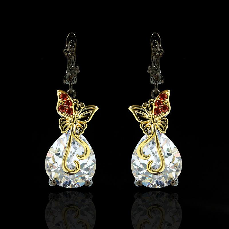 Fashion New Butterfly Water Drop Big Zircon 925 Silver Earrings Black Gold Jewelry Party Jewelry Luxury Jwelry for Women
Fashion New Butterfly Water Drop Big Zircon 925 Silver Earrings Black Gold Jewelry Party Jewelry Luxury Jwelry for Women
