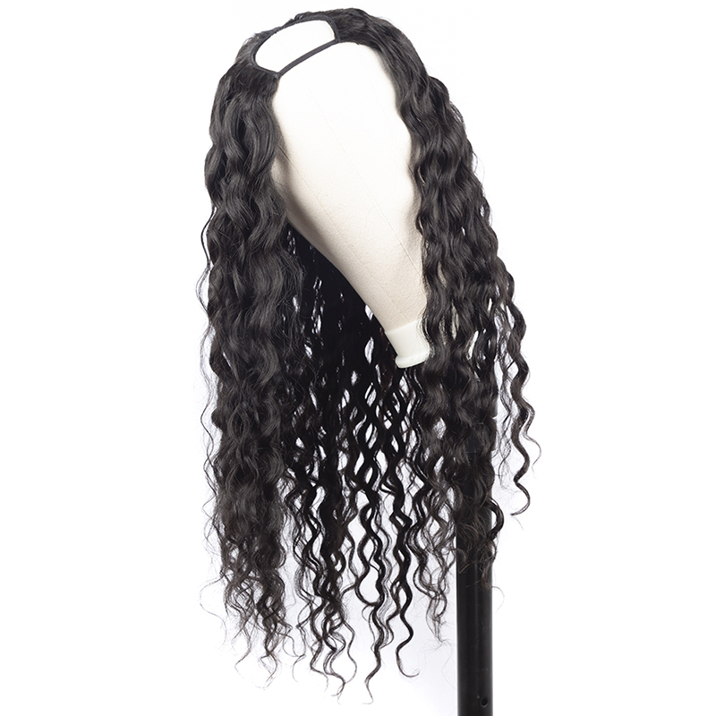 U Part Wave For Black Women Undetectable 150 Density Water Wave Human Wig Brazilian Virgin Hair