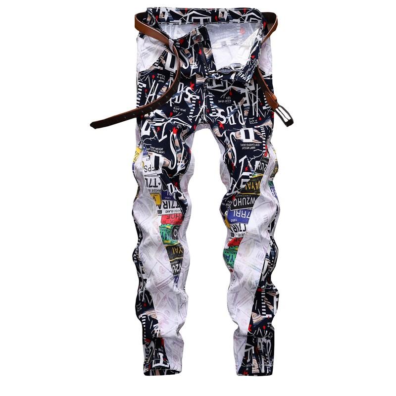 Men's Letters Printed Patchwork White Jeans Fashion Colored Painted Slim Straight Denim Digital Print jeans Size 29-38
Men's Letters Printed Patchwork White Jeans Fashion Colored Painted Slim Straight Denim Digital Print jeans Size 29-38