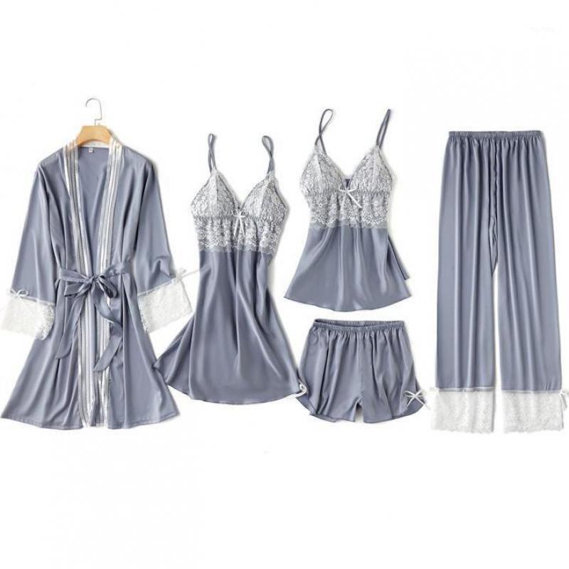 Gray Lace Women 5PCS Sleepwear Bride Wedding Robe Set Female Casual Intimate Lingerie Satin Sexy Home Clothing Sleepwear1, Burgundy 2pcs
Gray Lace Women 5PCS Sleepwear Bride Wedding Robe Set Female Casual Intimate Lingerie Satin Sexy Home Clothing Sleepwear1, Burgundy 2pcs