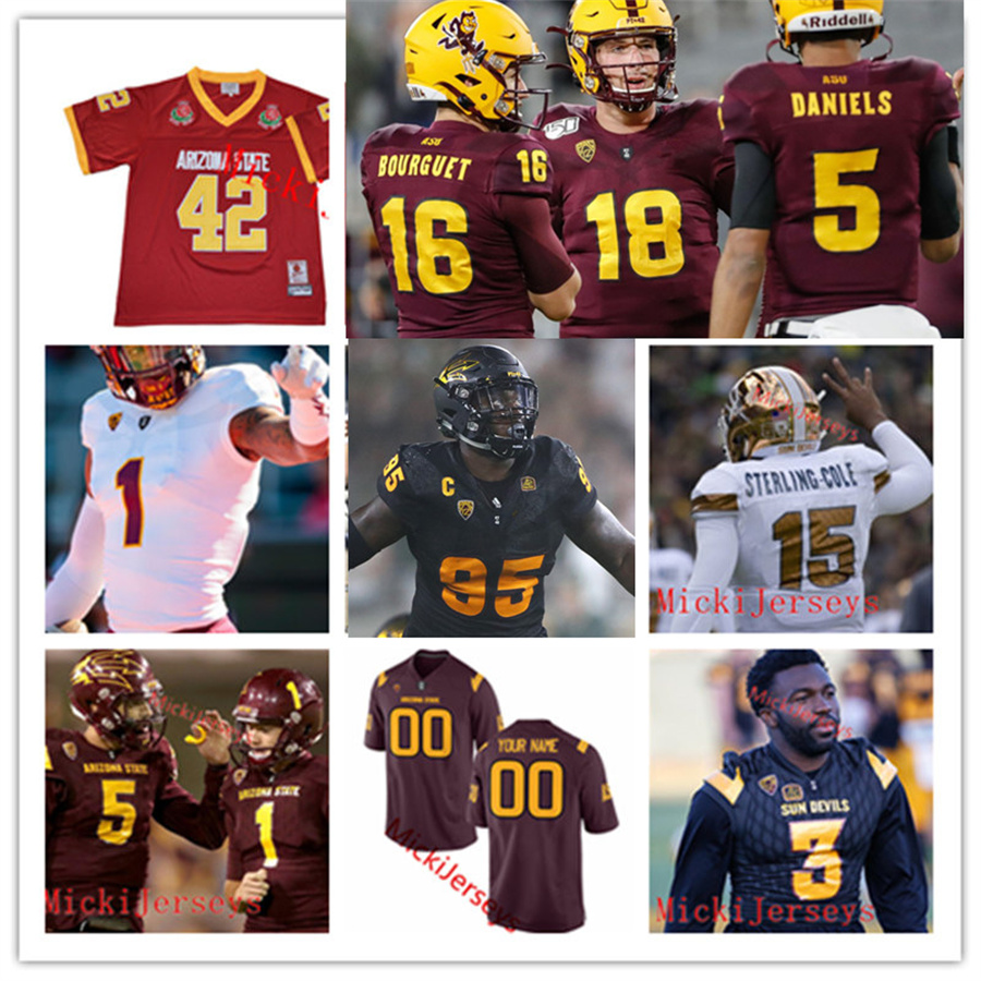 NCAA Custom ASU Arizona State Sun Devils Football Jersey Elijhah Badger Bunkley-Shelton Jalin Conyers Chase Lucas Tommi Hill Banks Tyler Travez Moore Ezra Dotson, 2018 maroon
NCAA Custom ASU Arizona State Sun Devils Football Jersey Elijhah Badger Bunkley-Shelton Jalin Conyers Chase Lucas Tommi Hill Banks Tyler Travez Moore Ezra Dotson, 2018 maroon