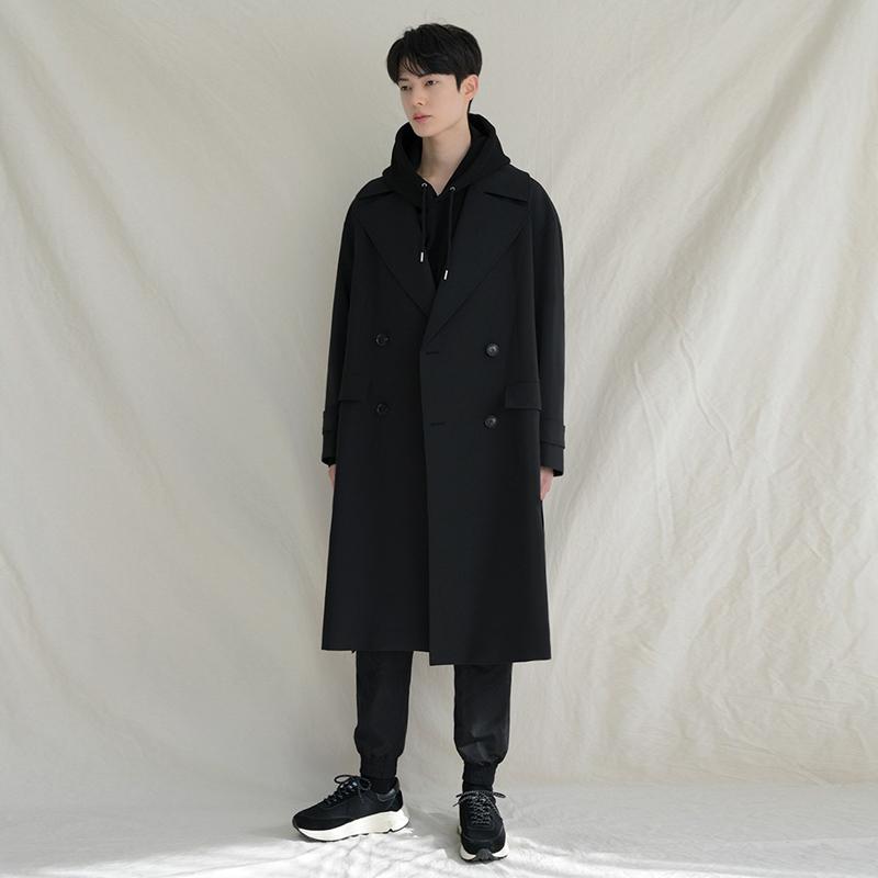 EWQ / men's wear mid-length trench coat loose Korean trendy handsome over-the-knee casual double breasket windbreaker 9Y4090, Black
EWQ / men's wear mid-length trench coat loose Korean trendy handsome over-the-knee casual double breasket windbreaker 9Y4090, Black