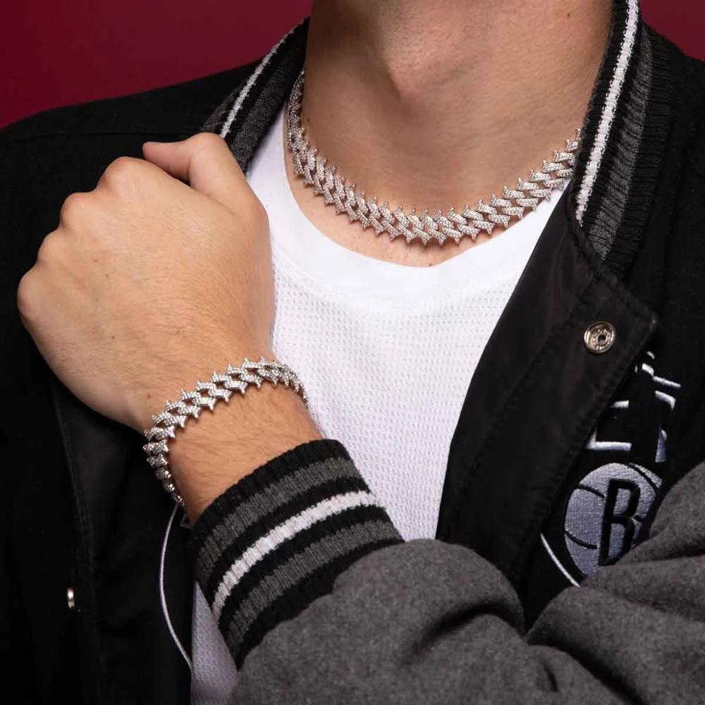 Hip Hop Bling Iced out 18-22inches Cuban Link Chain Necklace Luxury Gold Silver Jewelry for Women and Men