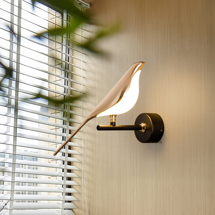 

Nordic Modern Design Golden Bird Led Wall Lamp Hallway Corridor Stairs Sconce lamp Bedroom Decoration Lighting Fixtures