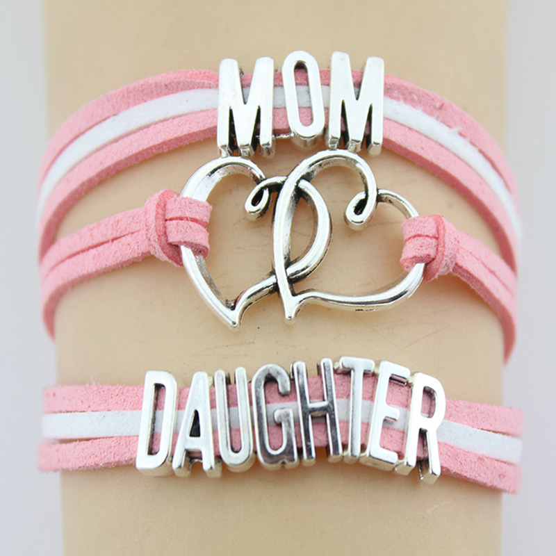 Mom Daughter Double Heart Charm Bracelet Suede Leather for Women Jewelry Leather Bracelets & Bangles Gifts for Mama
Mom Daughter Double Heart Charm Bracelet Suede Leather for Women Jewelry Leather Bracelets & Bangles Gifts for Mama