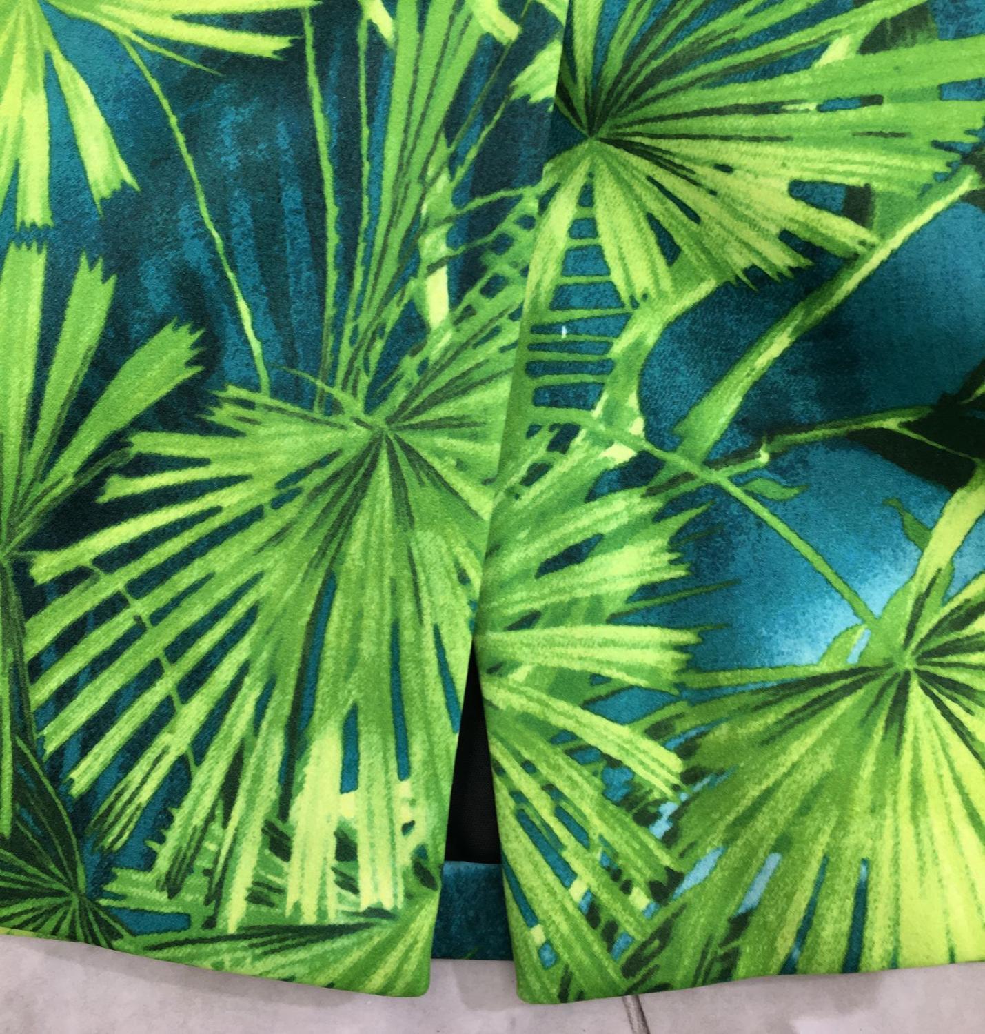 Summer Women's Two Piece Pants Blazer Coat Vintage Print Green Jungle Print Party Sets Vestidos 201007