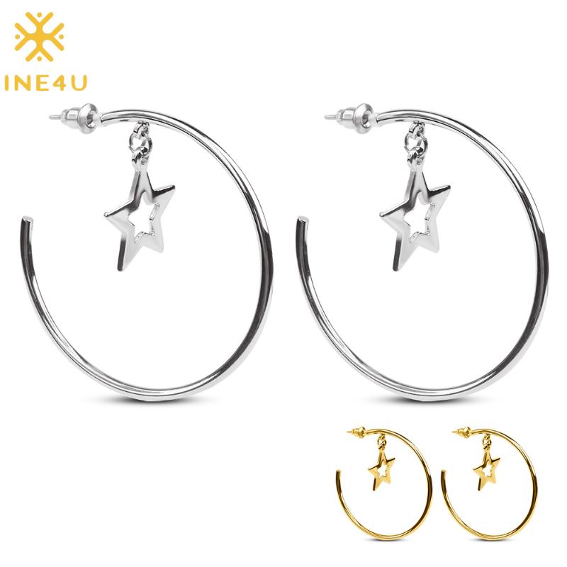 FINE4U E079 Gold Color Round Circle Dangle Earrings Stainless Steel Star Drop Earrings 2020 Korea Style Women Statement Jewelry
FINE4U E079 Gold Color Round Circle Dangle Earrings Stainless Steel Star Drop Earrings 2020 Korea Style Women Statement Jewelry