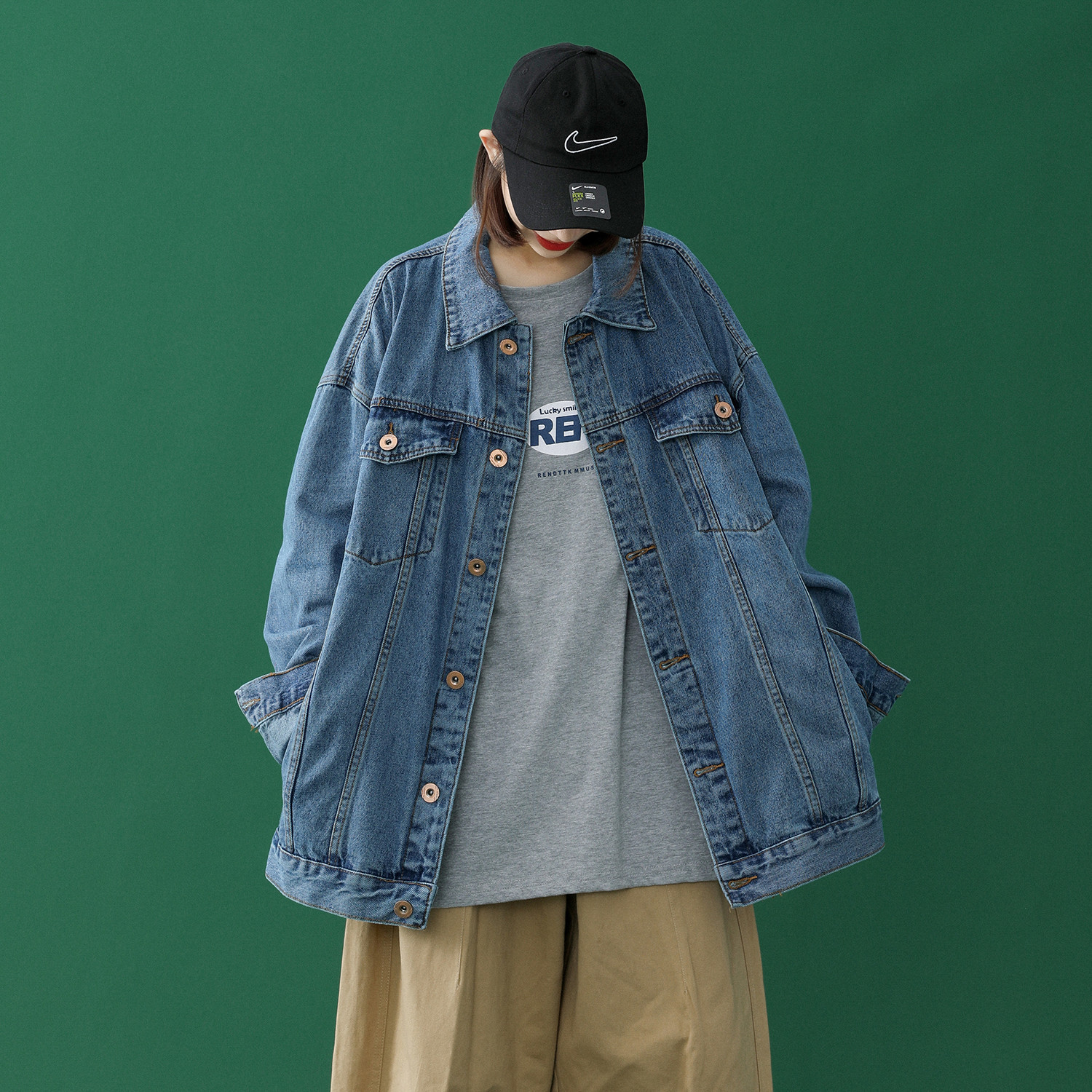 Oversize Jeans Jacket Women Pocket Loose Coats Female Turn-down Collar Blue Casual Denim Coat Women plus size 4XL 5XL 201017