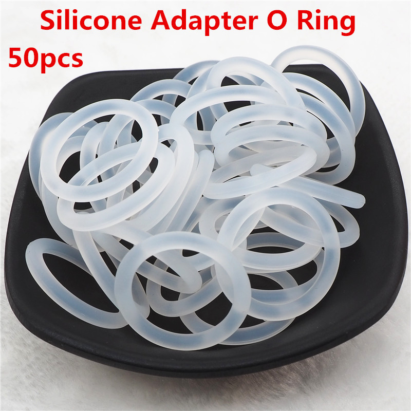 Chenkai 50pcs Clear Silicone Adapter O Rings DIY Baby Pacifier Dummy MAM Napkin Holder O Ring Transparent BPA Free Food Grade Y1221
