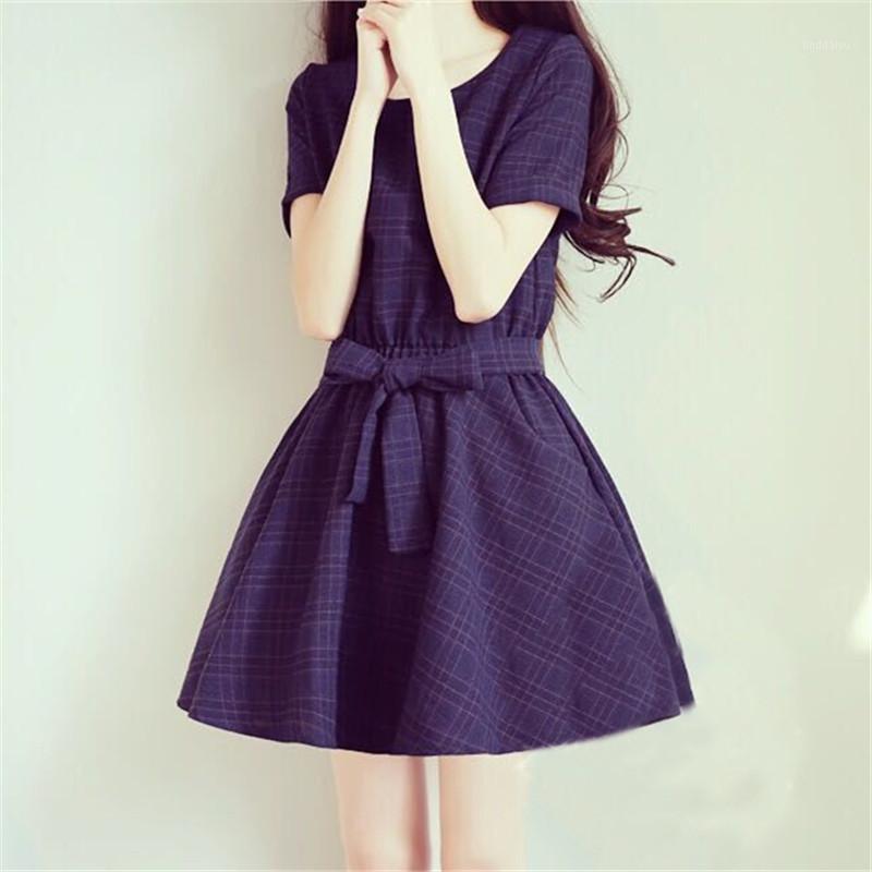 Casual Dresses Wholesale-Japan Style Women's Plaid Dress 2021 Summer Kawaii Vestiti Donna Bow Tie Vestidos Femininos Sweet Cute Junior, Light blue
Casual Dresses Wholesale-Japan Style Women's Plaid Dress 2021 Summer Kawaii Vestiti Donna Bow Tie Vestidos Femininos Sweet Cute Junior, Light blue