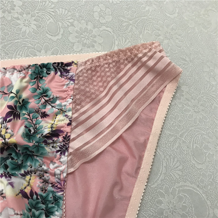 Sexy men's printed stretch fabric simple lace side daily comfortable briefs mens underwear gay 201112