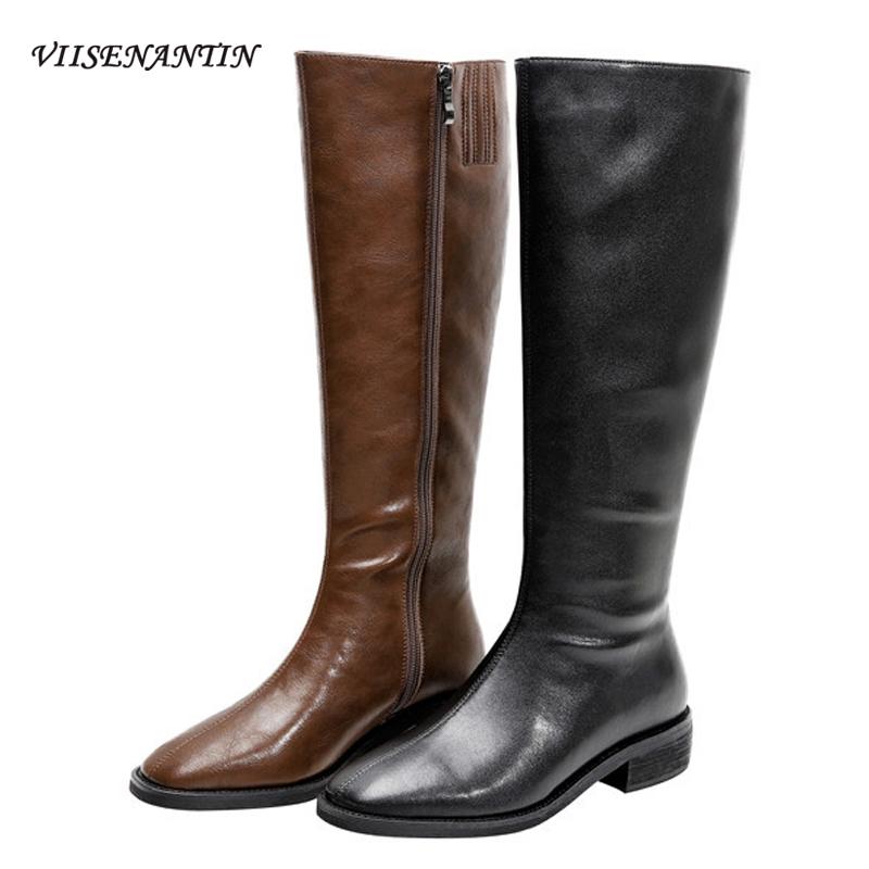 New Square Toe Thick Heel High Tube Riding Knight Boots Female Korean Genuine Leather Brown Black Designer Shoes Vintage Women, Microfiber lining
New Square Toe Thick Heel High Tube Riding Knight Boots Female Korean Genuine Leather Brown Black Designer Shoes Vintage Women, Microfiber lining