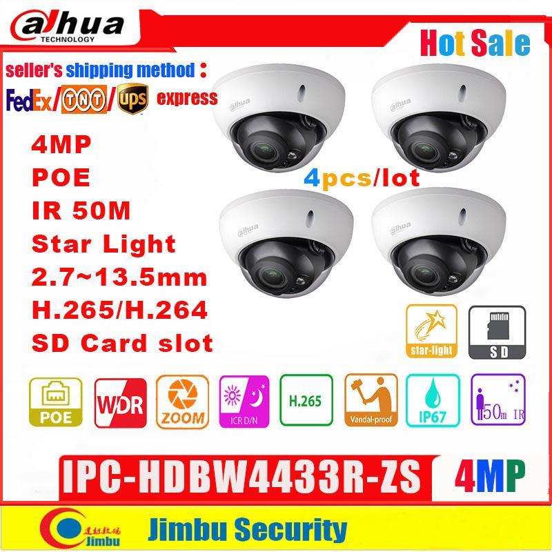 Dahua IP Camera 4MP POE starlight IPC-HDBW4433R-ZS 4pcs/lot 2.7mm ~13.5mm motorized lens H2.65 IR50M SD Card slot IK1 IP671
Dahua IP Camera 4MP POE starlight IPC-HDBW4433R-ZS 4pcs/lot 2.7mm ~13.5mm motorized lens H2.65 IR50M SD Card slot IK1 IP671