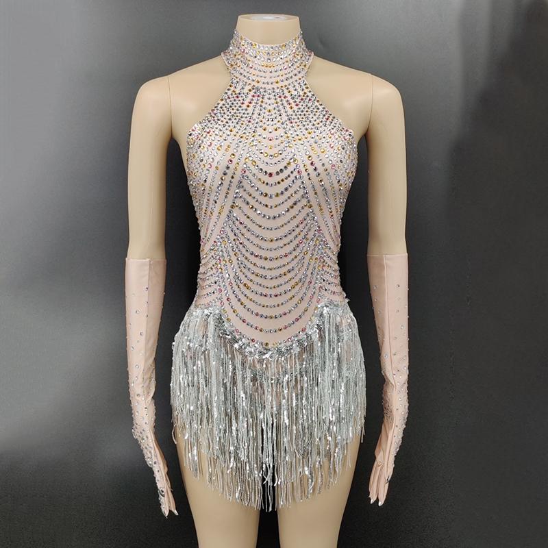 New Colorful Rhinestone Fringe Spandex Sleeveless Bodysuit Women Dancer Party Wear Birthday Bar Singer Festival Outfit DT2962, As picture
New Colorful Rhinestone Fringe Spandex Sleeveless Bodysuit Women Dancer Party Wear Birthday Bar Singer Festival Outfit DT2962, As picture