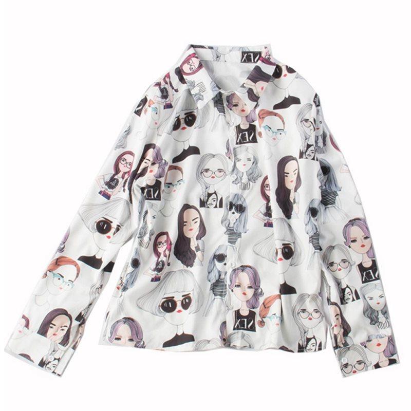 Women's Blouse Plus Size Cotton Retro Temperament Print Lapel Blouses Long Sleeve Slim Tops Blusas, White
Women's Blouse Plus Size Cotton Retro Temperament Print Lapel Blouses Long Sleeve Slim Tops Blusas, White
