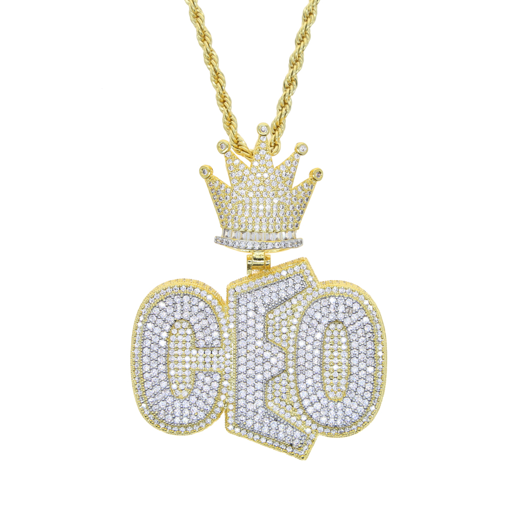 CEO Pendant Necklace For Men Top Quality Micro Pave 5A CZ Ceo Collection Hip Hop Rock Punk Jewelry