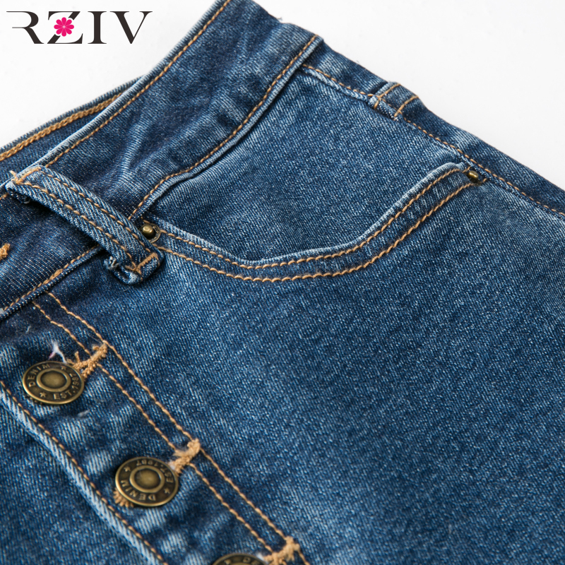 RZIV high quality women jeans and high waist button fly denim skinny jeans stretch pencil pants 201030
