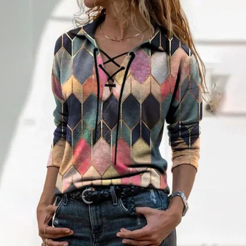 Women Vintage Geometric Print Blouse Shirt Spring Autumn V Neck Casual Long Sleeve Pullover Tops Ladies Elegant Loose Blusa 3XL, Color 3
Women Vintage Geometric Print Blouse Shirt Spring Autumn V Neck Casual Long Sleeve Pullover Tops Ladies Elegant Loose Blusa 3XL, Color 3