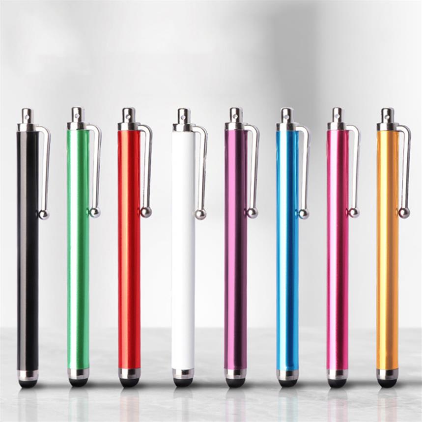 90 Touch Screen Pen Metal Capacitive Screen Stylus Pens For Samsung iPhone Cell Phone Tablet PC 10 Colors548y3150220