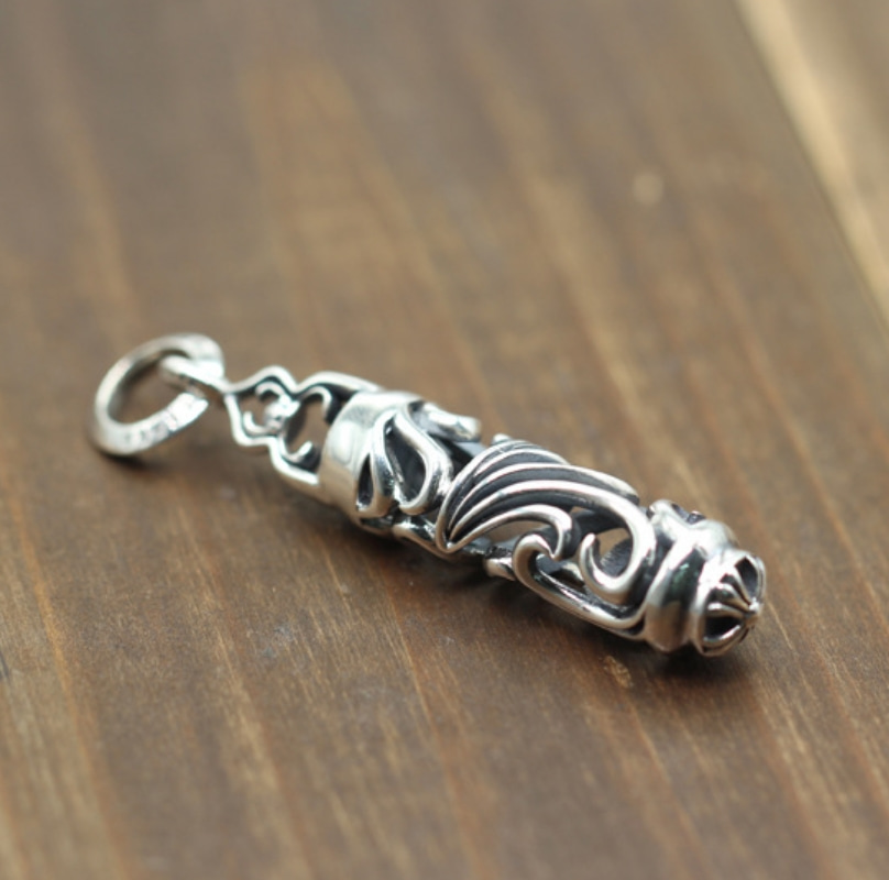New vintage 925 sterling silver designer jewelry American European antique silver handmade hollow scroll pendants without chain