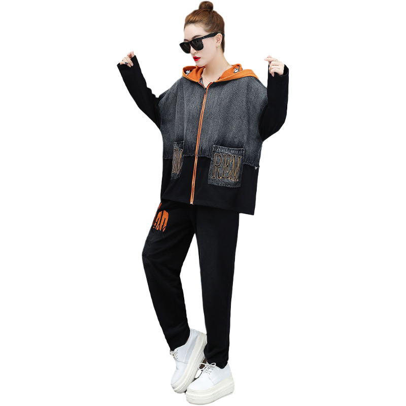 Autumn Women Embroidered Jackets and Pants Ladies Denim Black Suits Hoodie Printed Two Sets Plus Size Topos Y7e4
Autumn Women Embroidered Jackets and Pants Ladies Denim Black Suits Hoodie Printed Two Sets Plus Size Topos Y7e4