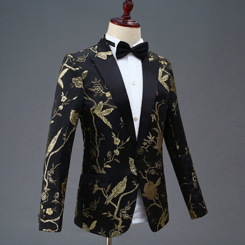 S4XL Man Fashion Embroidery High Quality Party Blazer Solid Pant Suits Male Casual Slim Blazer Coat Suit Outerwear 1120 201106