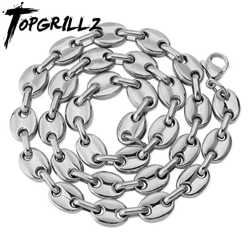 TOPGRILLZ 16-30 inch Solid Back Cuban Link 8mm&10mm Gold Silver Color Men's Hip Hop Stainless Steel Necklace Personality Jewelry
TOPGRILLZ 16-30 inch Solid Back Cuban Link 8mm&10mm Gold Silver Color Men's Hip Hop Stainless Steel Necklace Personality Jewelry