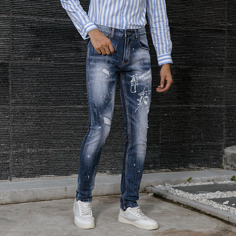 2021 New Italian Style Fashion Retro Blue Slim Elastic Ripped Men Printed Designer Pants Streetwear Hip Hop Jeans Homme Vph3
2021 New Italian Style Fashion Retro Blue Slim Elastic Ripped Men Printed Designer Pants Streetwear Hip Hop Jeans Homme Vph3