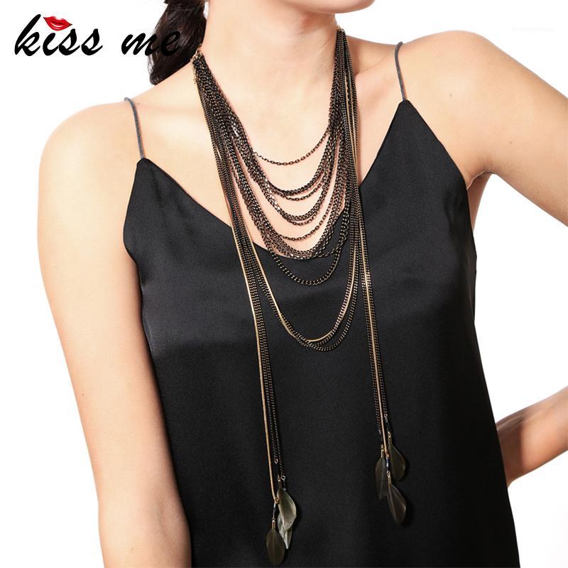 KISS ME Multiple Layers Alloy Choker Necklace for Women New Bijoux Feather Maxi Statement Necklaces Collier Fashion Jewelry1
KISS ME Multiple Layers Alloy Choker Necklace for Women New Bijoux Feather Maxi Statement Necklaces Collier Fashion Jewelry1