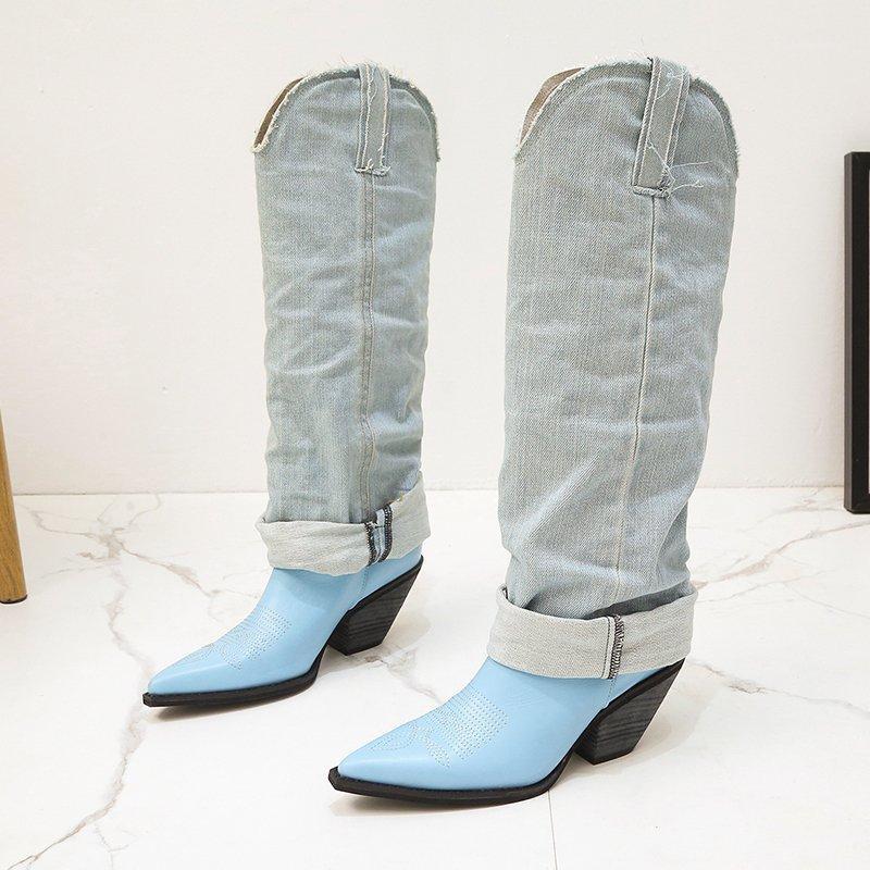 2020 Luxury Women Designer Knee High Thigh Boots Block High Heels Long Tight Pleaser Wedges Boots Cool Spike Heels Jeans Shoes1, Black
2020 Luxury Women Designer Knee High Thigh Boots Block High Heels Long Tight Pleaser Wedges Boots Cool Spike Heels Jeans Shoes1, Black
