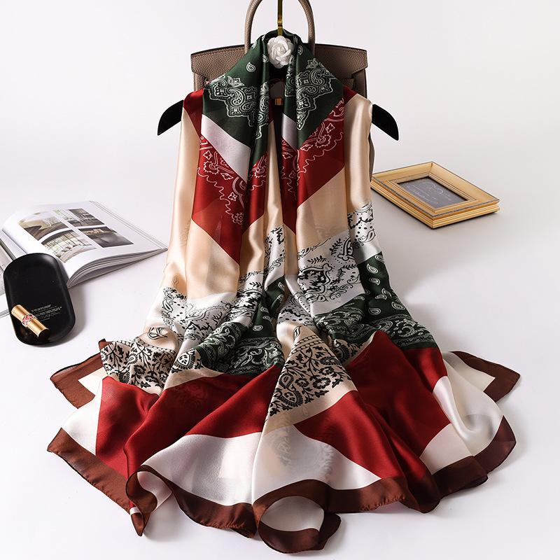 Brand Designer Silk Scarf High Quality Foulard Bandana Long Lrage Shawls Wrpas Winter Neck Scarves Lady Hijab 2020 New
Brand Designer Silk Scarf High Quality Foulard Bandana Long Lrage Shawls Wrpas Winter Neck Scarves Lady Hijab 2020 New