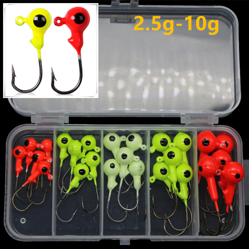 25pcs/box 5 Models Mixed 2.5g-10g Lead Head Hook High Carbon Steel Fishing Hooks Fishhooks Pesca Carp Fishing Tackle Accessories LL-326
25pcs/box 5 Models Mixed 2.5g-10g Lead Head Hook High Carbon Steel Fishing Hooks Fishhooks Pesca Carp Fishing Tackle Accessories LL-326