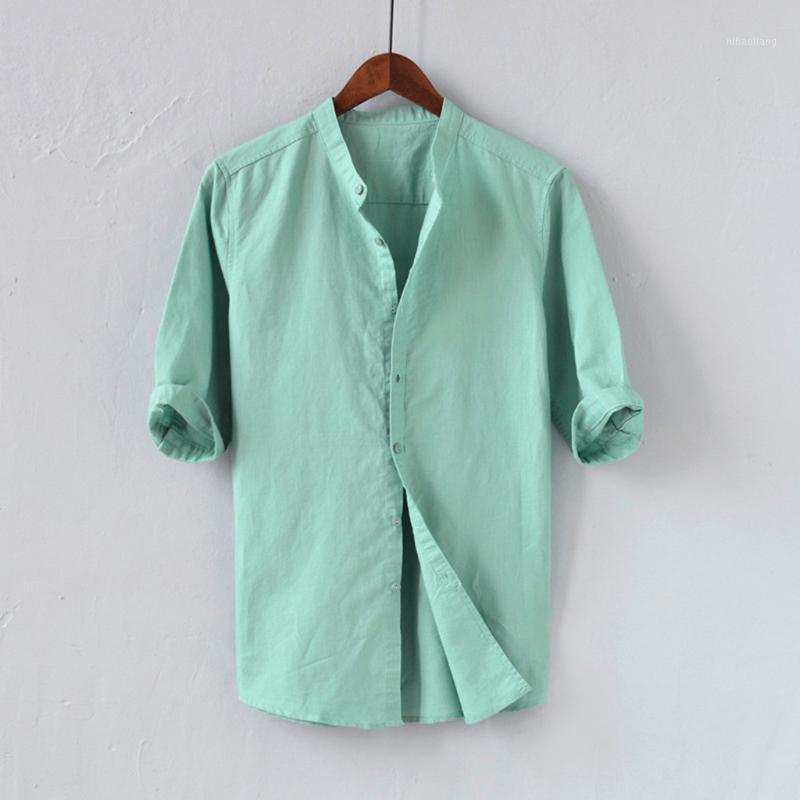 Men's Summer Baggy Cotton Linen Solid Half Sleeve Stand Collar Shirts Camisa masculina 2.191, Gy
Men's Summer Baggy Cotton Linen Solid Half Sleeve Stand Collar Shirts Camisa masculina 2.191, Gy