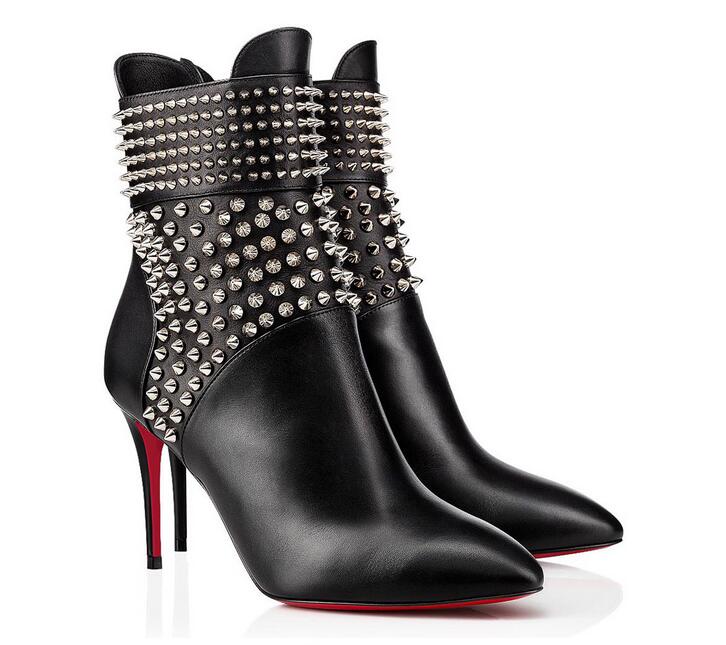 Winter Elegant Lady Red Bottom spikes Boot Ankle Shoes Sokate Booty Fashion Women Suede Leather Sexy Boots Heels High party dress
Winter Elegant Lady Red Bottom spikes Boot Ankle Shoes Sokate Booty Fashion Women Suede Leather Sexy Boots Heels High party dress