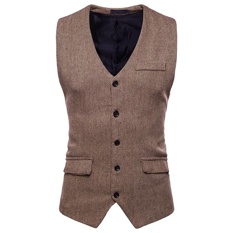 New Style Five Buttons Men' Suit Vests Gentlemen Casual Business Sleeveless Waistcoat Vintage Blazers Vest For Wedding Party, Black
New Style Five Buttons Men' Suit Vests Gentlemen Casual Business Sleeveless Waistcoat Vintage Blazers Vest For Wedding Party, Black