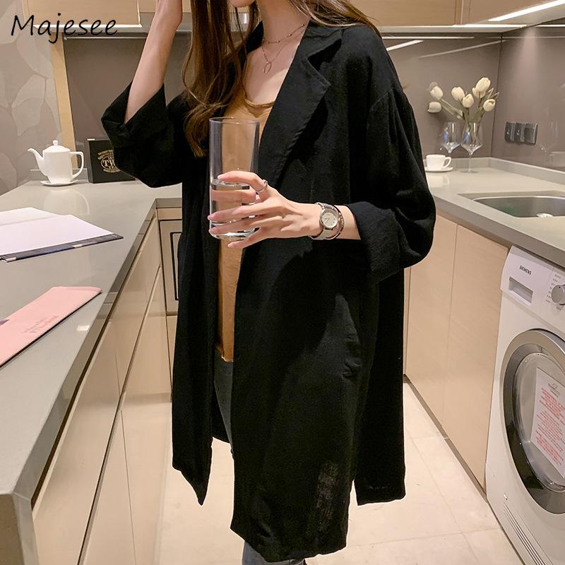 Long Trench Coat for Women Solid Casual Plus Size Fashions Womens Windbreaker Turn-down Collar Females Elegant Clothes Pockets, Black
Long Trench Coat for Women Solid Casual Plus Size Fashions Womens Windbreaker Turn-down Collar Females Elegant Clothes Pockets, Black