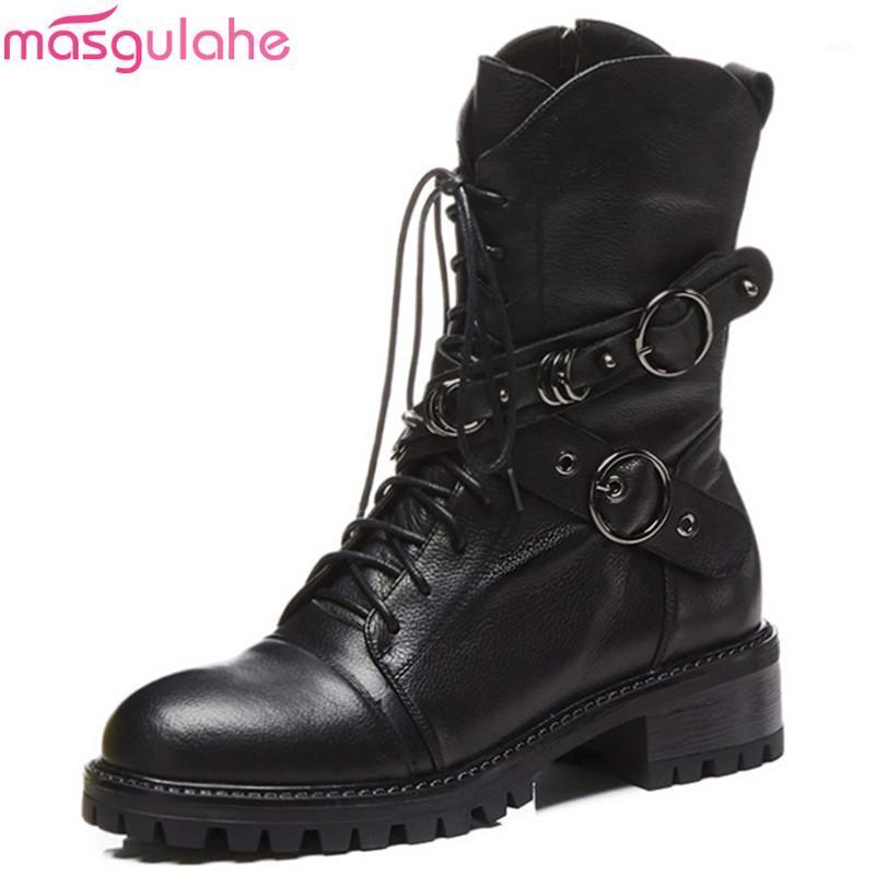 Masgulahe 2020 fashion new ankle boots for women round toe zip lace up genuine leather boots med heels ladies motorcycle1, Black not fur
Masgulahe 2020 fashion new ankle boots for women round toe zip lace up genuine leather boots med heels ladies motorcycle1, Black not fur