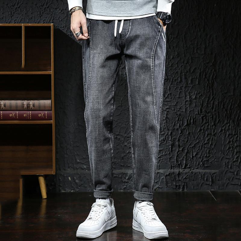 Large size -7XL feet pants waist lace-up jeans denim autumn and winter new elastic jeans distressed simple loose men, Black gray
Large size -7XL feet pants waist lace-up jeans denim autumn and winter new elastic jeans distressed simple loose men, Black gray