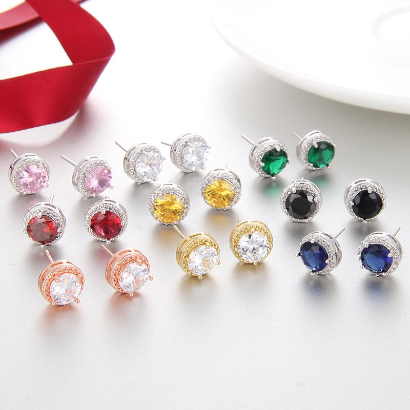 2020 Classic Green Cubic Zirconia Stud Earrings Round Crystal Girl Ear Studs for Women Multicolor Fashion Jewelry Brincos
2020 Classic Green Cubic Zirconia Stud Earrings Round Crystal Girl Ear Studs for Women Multicolor Fashion Jewelry Brincos