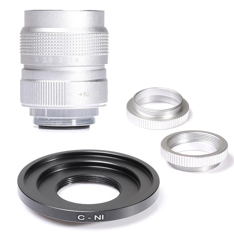 Silver Fujian 25mm F1.4 CCTV TV camera lens + C-N1 Mount Ring for Nikon 1 J5 S2 J4 V3 AW1 S1 J3 V2 J2 J1 V1 camera
Silver Fujian 25mm F1.4 CCTV TV camera lens + C-N1 Mount Ring for Nikon 1 J5 S2 J4 V3 AW1 S1 J3 V2 J2 J1 V1 camera