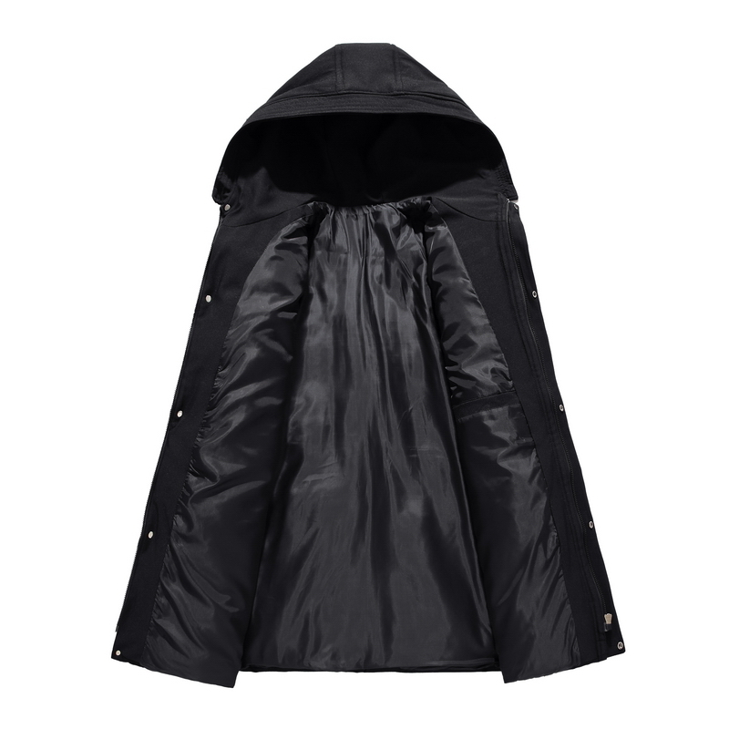 Winter Men's Down Cotton Coat Hooded Warm Jacket Black Windproof Parka Large Size 4XL-9XL 201028