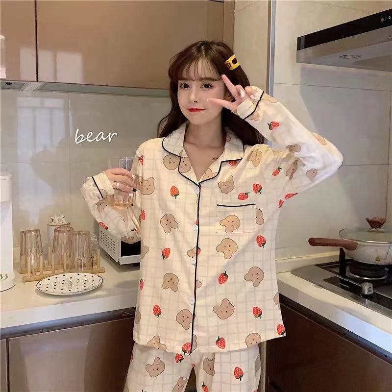 Pajamas Set Female Spring and Autumn New Style Women's Casual Fold-Down Cardigan Long Sleeve Large Size Cartoon Nightshirt Girl, Black;red
Pajamas Set Female Spring and Autumn New Style Women's Casual Fold-Down Cardigan Long Sleeve Large Size Cartoon Nightshirt Girl, Black;red