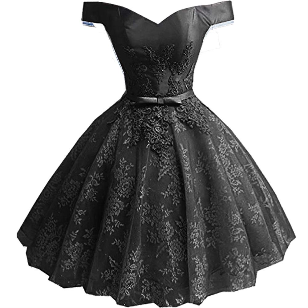 2020 Lace Appliques Off Shoulder Short Prom Homecoming Dresses Plus Size Beaded Crystals Graduation Gown Cocktail Party Gown QC1524