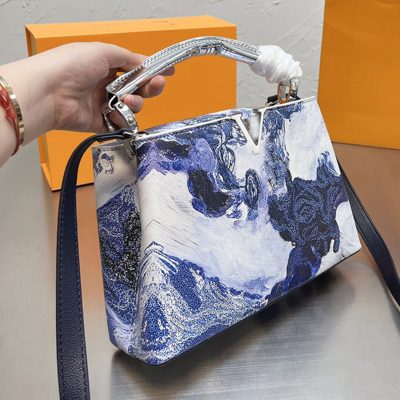 Hand Tote Bag Women Handbag Purse Genuine Leather Capucines Series Shoulder Crossbody Bags Classic Letter Art Color Painting Removable Strap High Quality, Red
Hand Tote Bag Women Handbag Purse Genuine Leather Capucines Series Shoulder Crossbody Bags Classic Letter Art Color Painting Removable Strap High Quality, Red