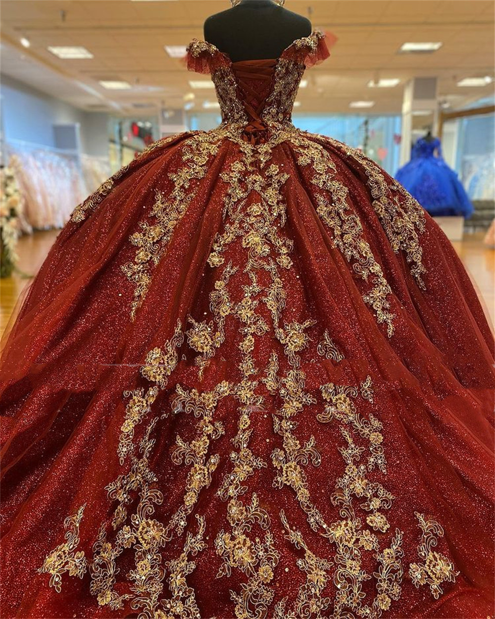 Burgundy Quinceanera Dresses Formal Prom Graduation Gowns Lace Up Corset Princess Sweet 15 16 Dress vestidos vestidos de 15 años