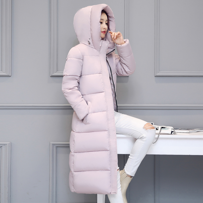 High Quality Warm Thicken Female Coat Winter Womens Hooded Cotton Padded Womens Winter Jackets Long Parka Parkas Solid 201017