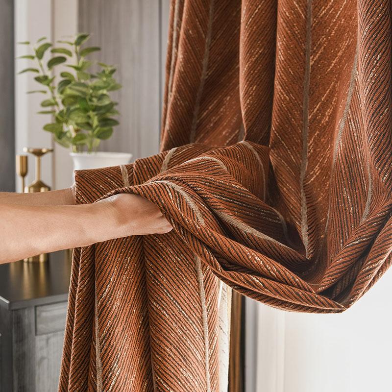 Light Luxury Gold Lines Fishbone Pattern Jacquard Shade Curtain Orange Living Room Bedroom Curtain Finish Product ZH464Z, Tulle
Light Luxury Gold Lines Fishbone Pattern Jacquard Shade Curtain Orange Living Room Bedroom Curtain Finish Product ZH464Z, Tulle