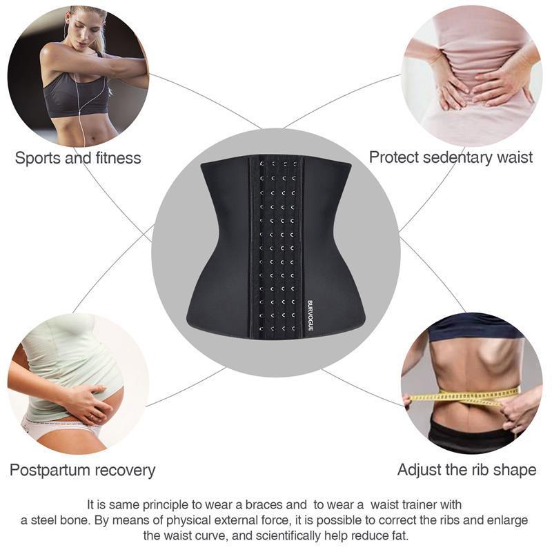 Burvogue Waist Trainer Corset for Weight Loss Women Latex Corset Body Shaper Tummy Waist Cincher Slimming Shaper Belt Shapewear LJ201209